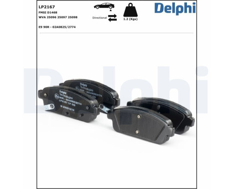 Brake Pad Set, disc brake LP2167 Delphi, Image 2