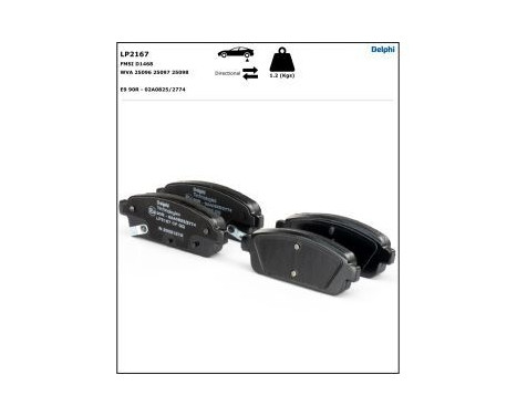 Brake Pad Set, disc brake LP2167 Delphi, Image 4
