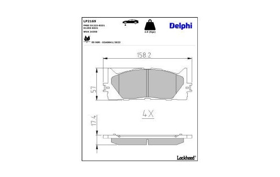 Brake Pad Set, disc brake LP2169 Delphi