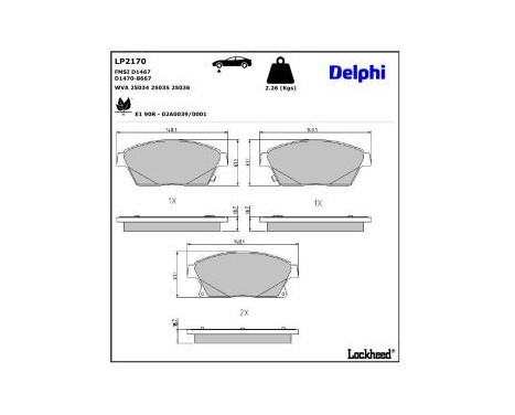 Brake Pad Set, disc brake LP2170 Delphi, Image 4