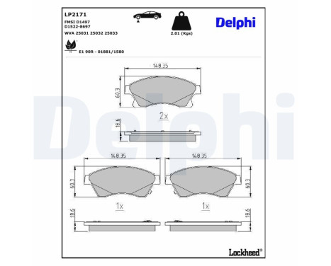 Brake Pad Set, disc brake LP2171 Delphi