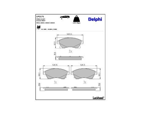Brake Pad Set, disc brake LP2171 Delphi, Image 4