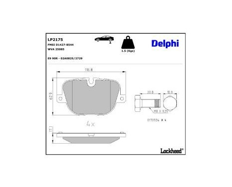 Brake Pad Set, disc brake LP2175 Delphi