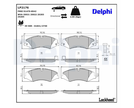 Brake Pad Set, disc brake LP2176 Delphi