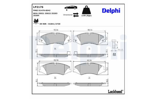 Brake Pad Set, disc brake LP2176 Delphi, Image 4