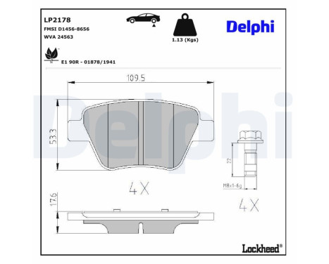 Brake Pad Set, disc brake LP2178 Delphi