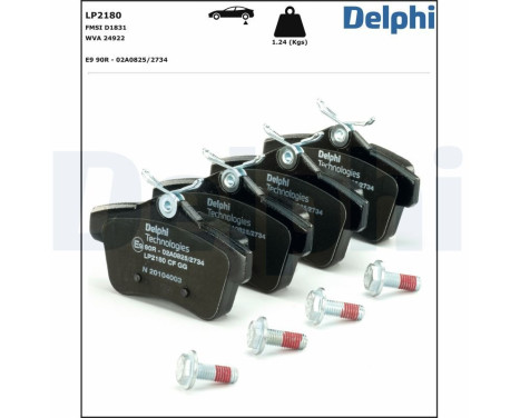 Brake Pad Set, disc brake LP2180 Delphi, Image 2