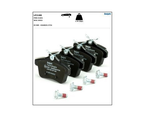 Brake Pad Set, disc brake LP2180 Delphi, Image 4