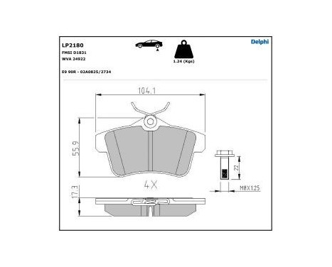 Brake Pad Set, disc brake LP2180 Delphi, Image 5