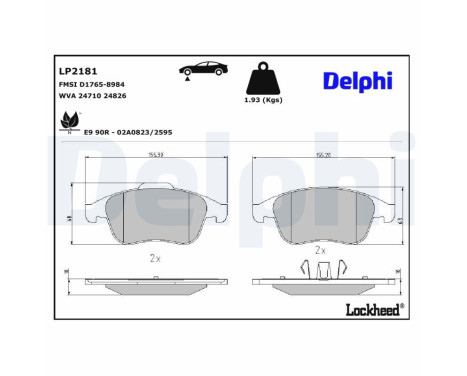 Brake Pad Set, disc brake LP2181 Delphi