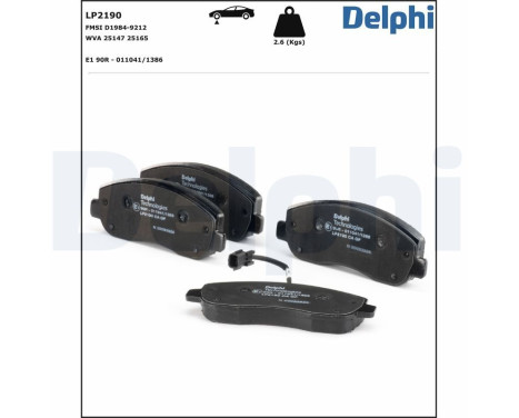 Brake Pad Set, disc brake LP2190 Delphi, Image 2