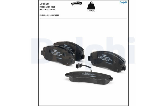 Brake Pad Set, disc brake LP2190 Delphi, Image 4