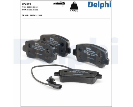 Brake Pad Set, disc brake LP2191 Delphi, Image 2