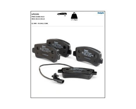 Brake Pad Set, disc brake LP2191 Delphi, Image 4