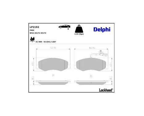 Brake Pad Set, disc brake LP2192 Delphi, Image 4