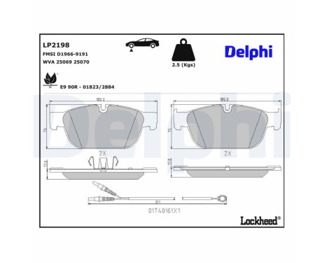 Brake Pad Set, disc brake LP2198 Delphi, Image 3