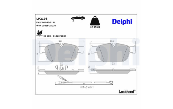Brake Pad Set, disc brake LP2198 Delphi, Image 3