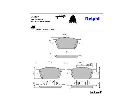 Brake Pad Set, disc brake LP2199 Delphi, Image 4