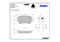 Brake pad set, disc brake LP2209 Delphi
