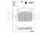Brake pad set, disc brake LP221 Delphi