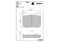 Brake pad set, disc brake LP221 Delphi