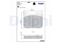 Brake pad set, disc brake LP221 Delphi
