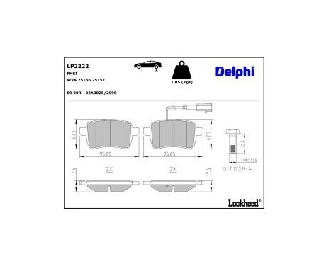 Brake Pad Set, disc brake LP2222 Delphi, Image 4