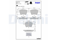 Brake pad set, disc brake LP2224LC Delphi