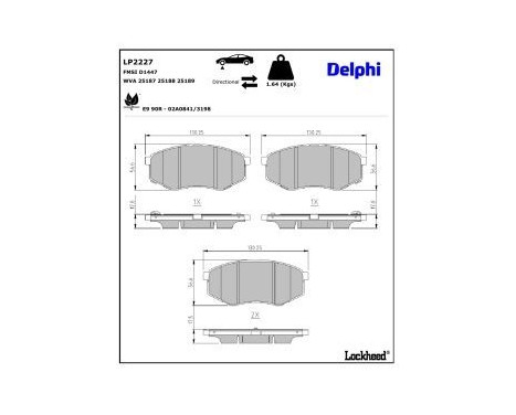 Brake Pad Set, disc brake LP2227 Delphi, Image 3