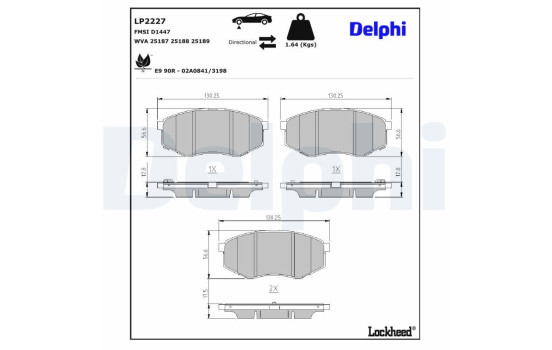 Brake Pad Set, disc brake LP2227 Delphi, Image 3