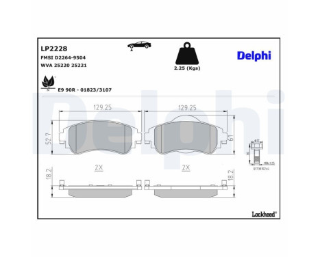 Brake Pad Set, disc brake LP2228 Delphi