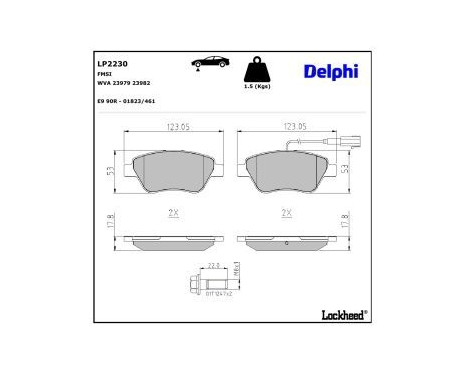 Brake Pad Set, disc brake LP2230 Delphi