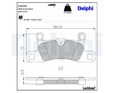 Brake Pad Set, disc brake LP2233 Delphi