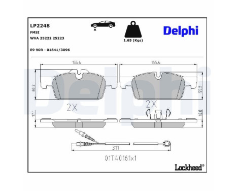 Brake Pad Set, disc brake LP2248 Delphi