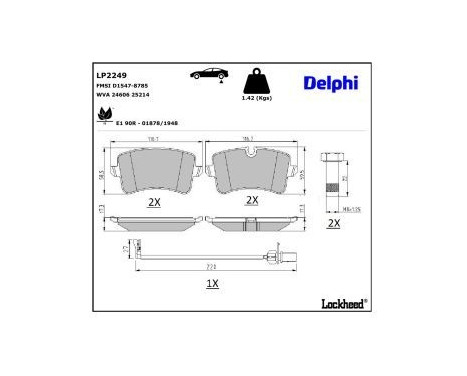 Brake Pad Set, disc brake LP2249 Delphi, Image 4