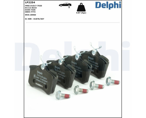 Brake Pad Set, disc brake LP2254 Delphi, Image 2