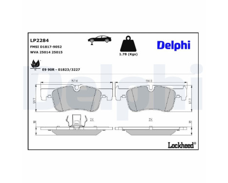 Brake Pad Set, disc brake LP2284 Delphi, Image 3