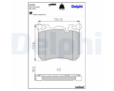 Brake Pad Set, disc brake LP2287 Delphi