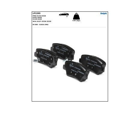 Brake Pad Set, disc brake LP2295 Delphi, Image 4