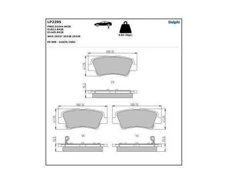 Brake Pad Set, disc brake LP2295 Delphi, Image 5