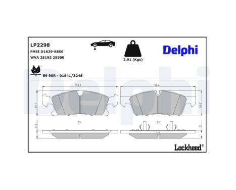 Brake Pad Set, disc brake LP2298 Delphi