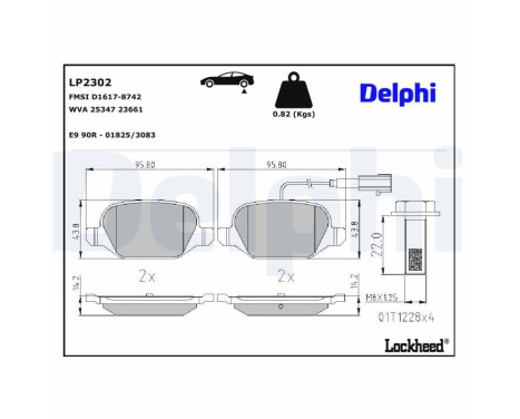 Brake pad set, disc brake LP2302 Delphi