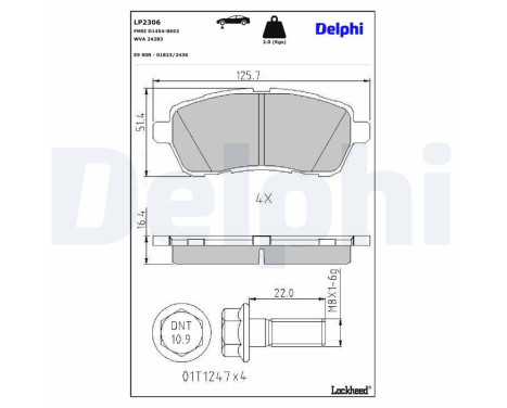 Brake Pad Set, disc brake LP2306 Delphi