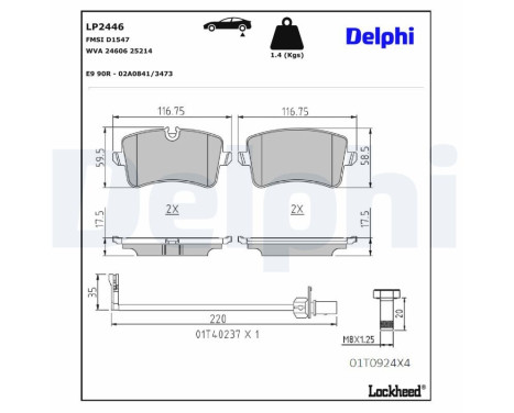 Brake Pad Set, disc brake LP2446 Delphi, Image 4