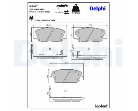 Brake Pad Set, disc brake LP2477 Delphi, Image 3