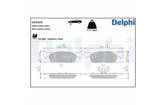Brake Pad Set, disc brake LP2479 Delphi