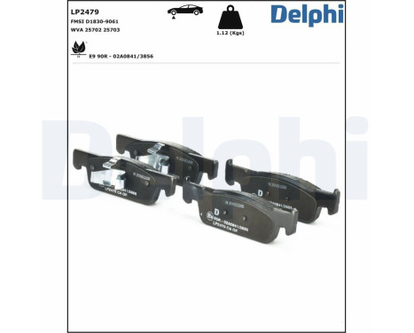 Brake Pad Set, disc brake LP2479 Delphi, Image 2