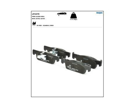 Brake Pad Set, disc brake LP2479 Delphi, Image 4