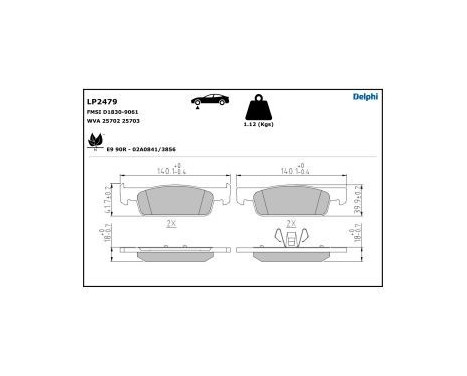 Brake Pad Set, disc brake LP2479 Delphi, Image 5