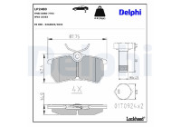Brake pad set, disc brake LP2480 Delphi